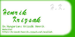 henrik krizsak business card
